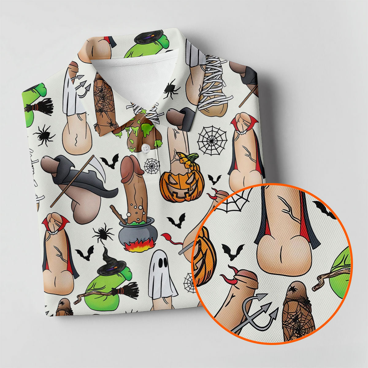 Funny Adult Halloween Pattern Golf Polo Shirt, Ladies Golf Tops, Golf Shirts For Women