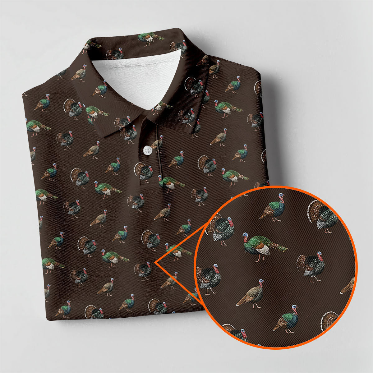 Turkey Hunting Seamless Pattern Funny Golf Shirts, Women's Golf Tops, Ladies Golf Shirts