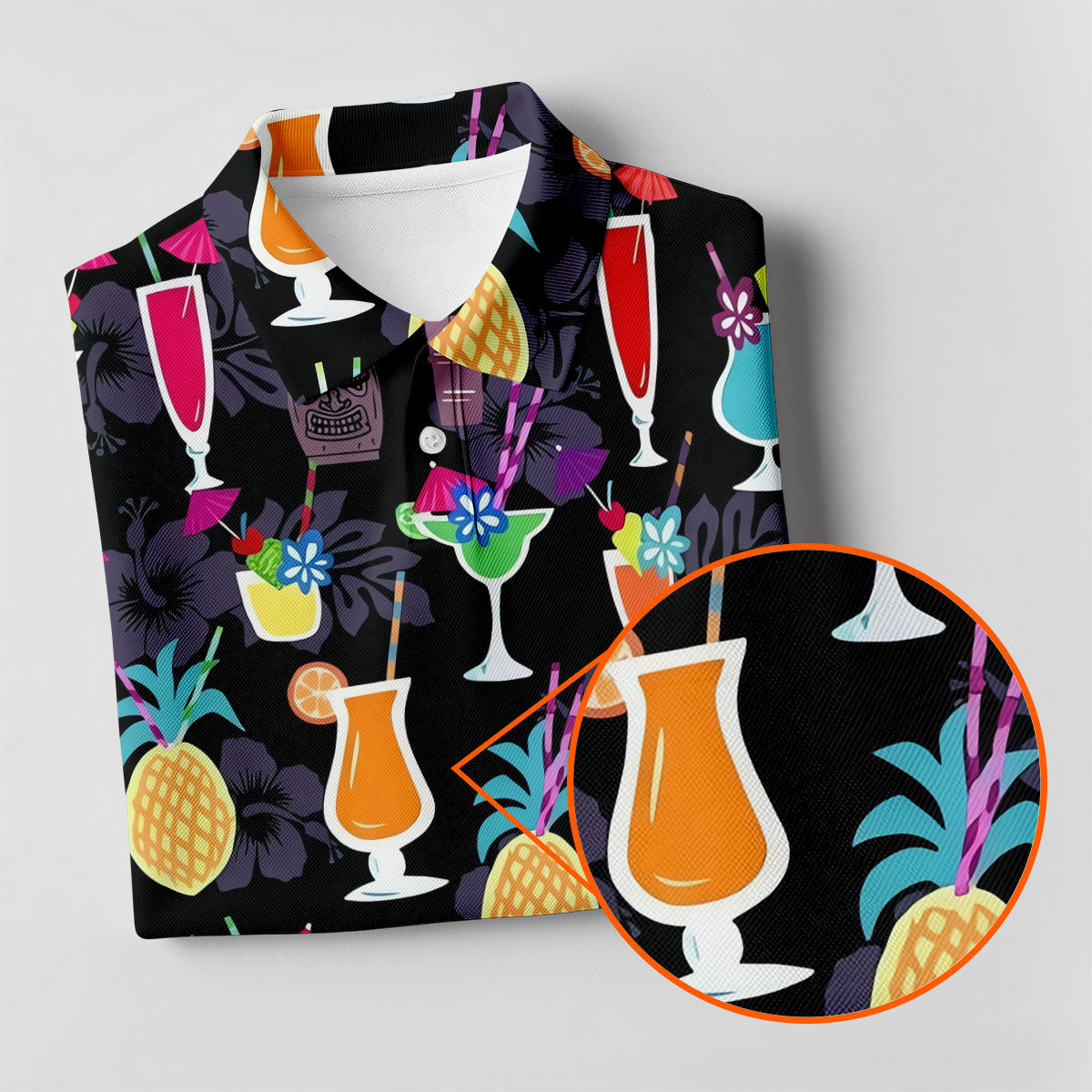 Tropical Drinks Dark Floral Cinco De Mayo Celebration Fiesta Themed Ladies Golf Tops, Golf Shirt For Women