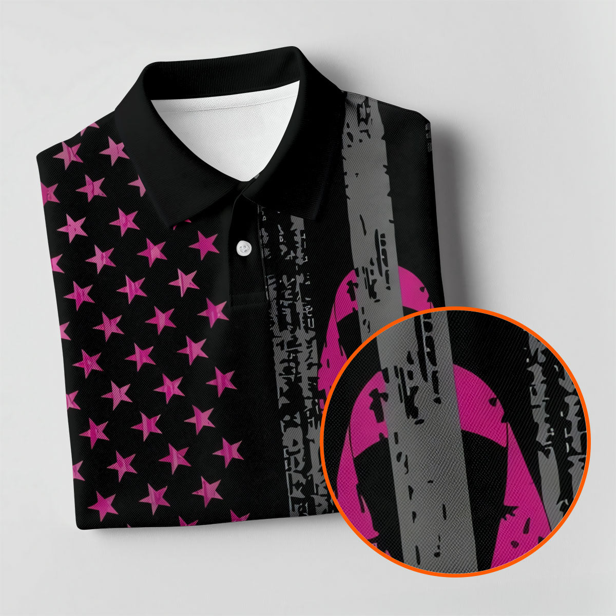 Custom Proud Pink Supporter Breast Cancer Polo Shirt, Golf Tops For Women, Ladies Golf Top