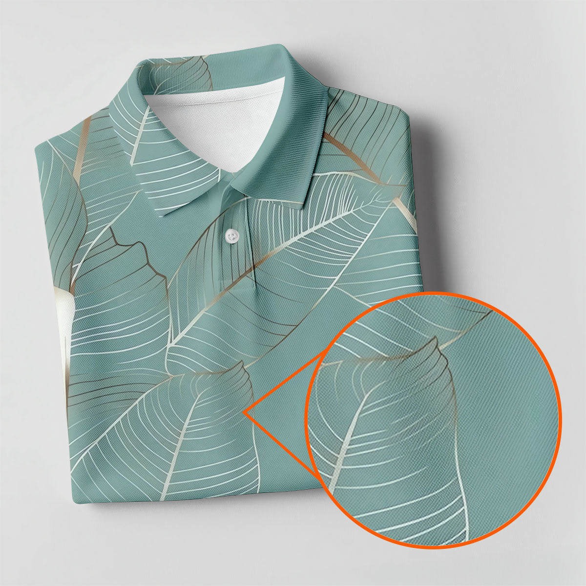 Tropical Leaves Blue Grey Golf Shirt, Summer Hawaiian Golf Shirt, Golf Shirt For Women