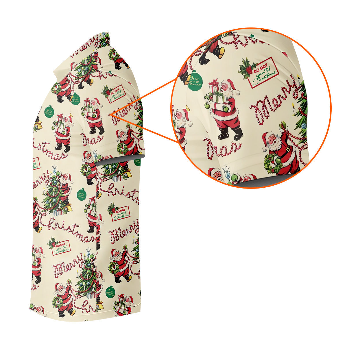 Merry Christmas Santa Mens Christmas Polo Shirt, Golf Tops For Men, Polo Shirts For Men, Christmas Golf Shirt