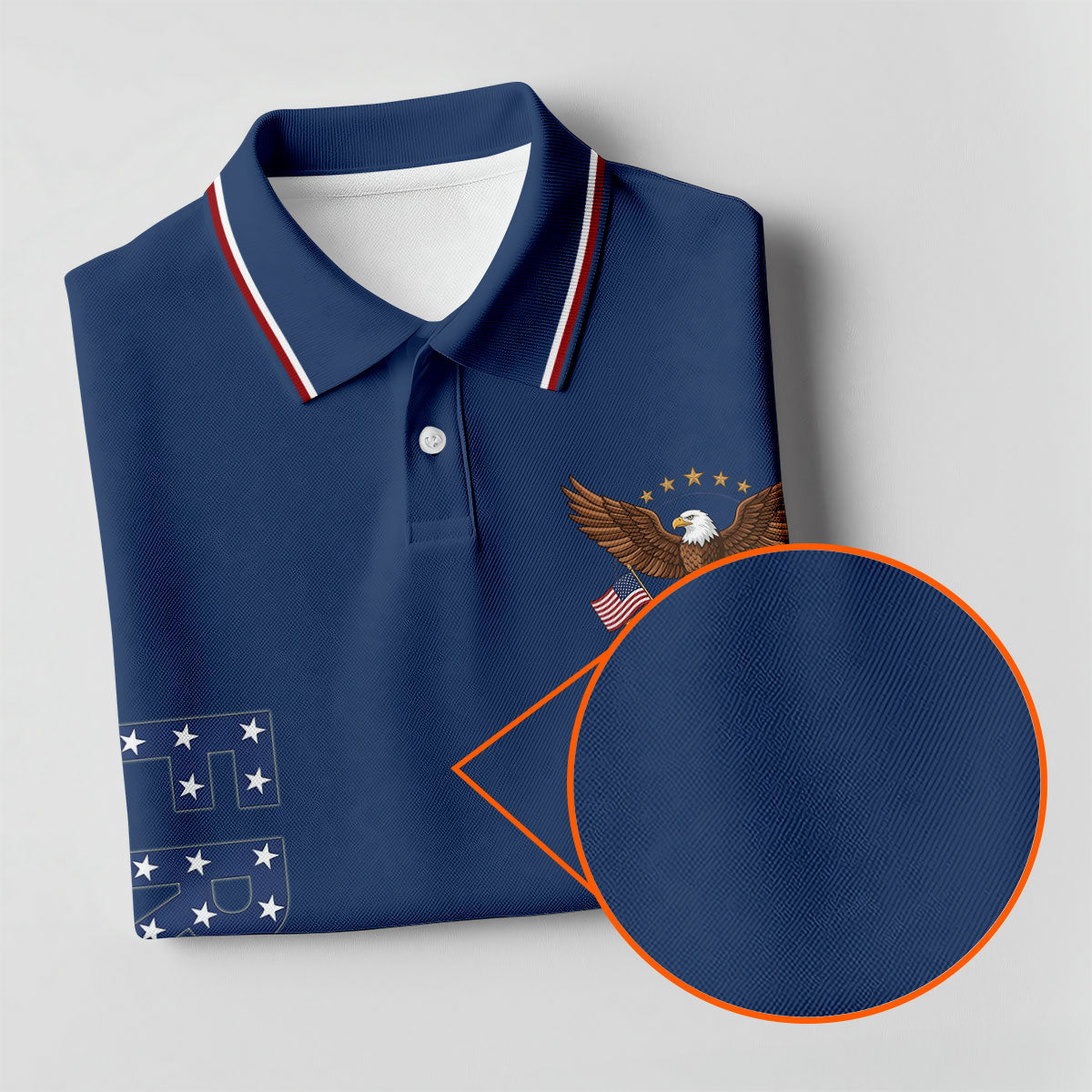 250 Years Of Freedom US Flag Logo Navy Golf Shirt, Patriotic 4th Of July Golf Shirts For Men