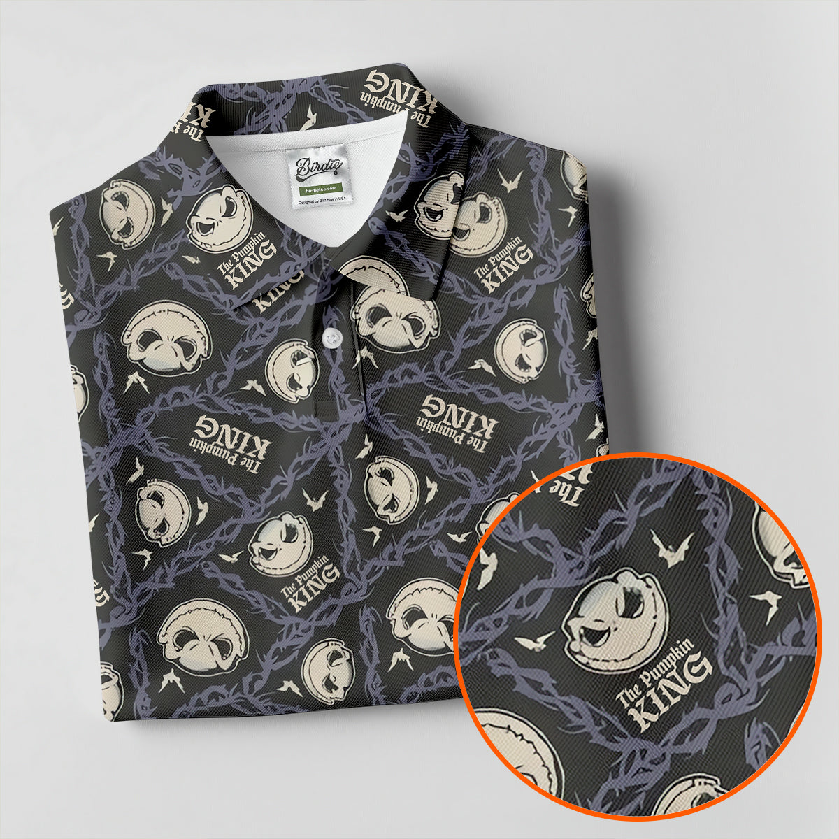 The Pumpkin King Horror Character Golf Polo Shirt, Horror Movie Shirt, Women's Golf Polo