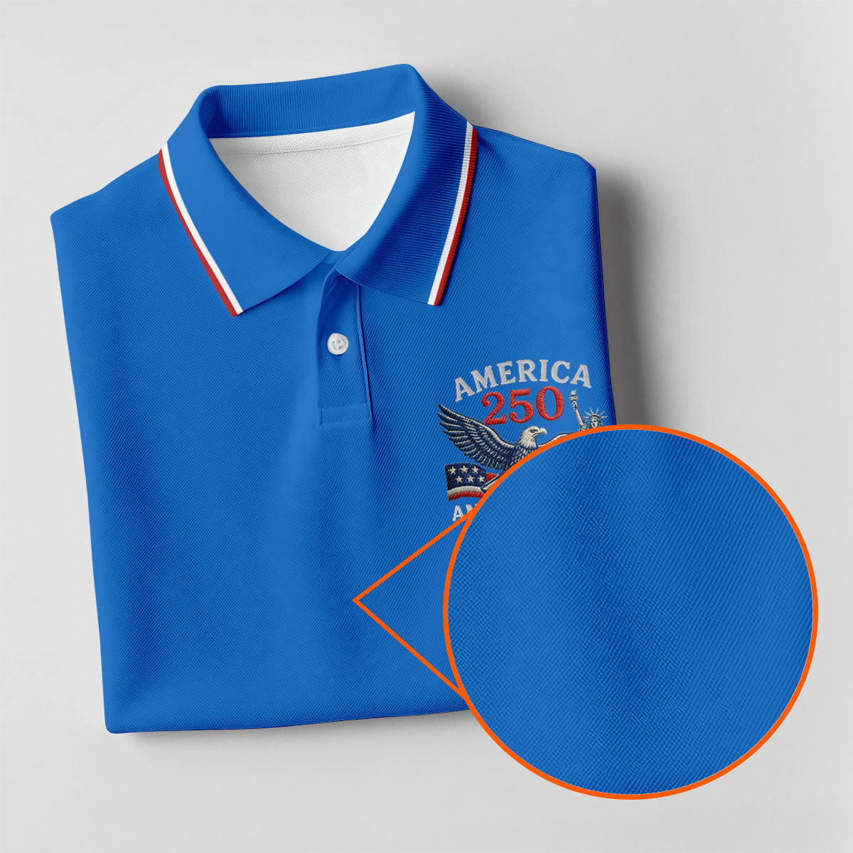 Faith Cross Bald Eagle America 250 Anniversary Blue Patriotic Golf Shirt, Golf Shirts For Men