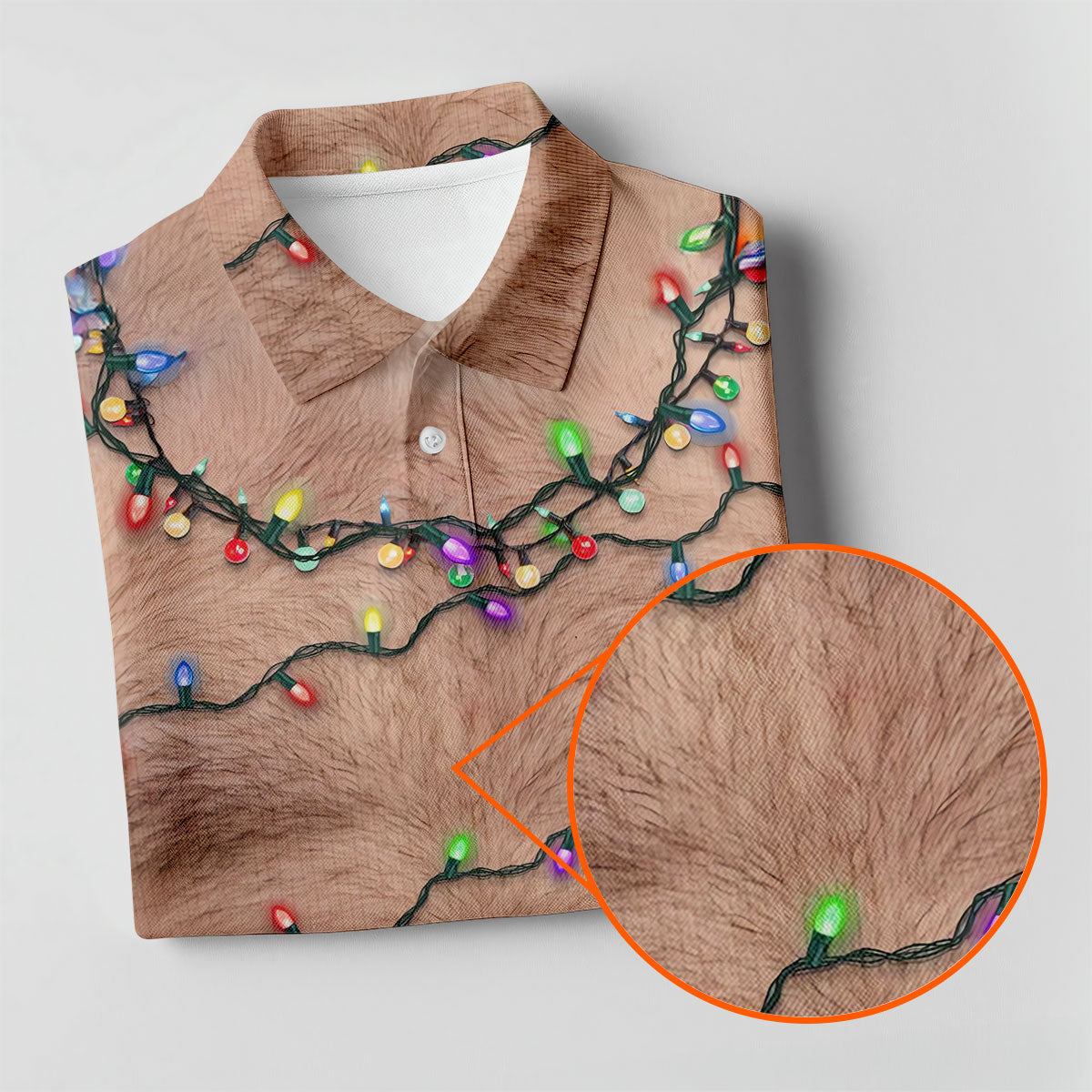 Funny Hairy Chest Men's Golf Polo Shirts, Christmas Golf Shirt, Golf Gift For Men, Polo Shirts For Men