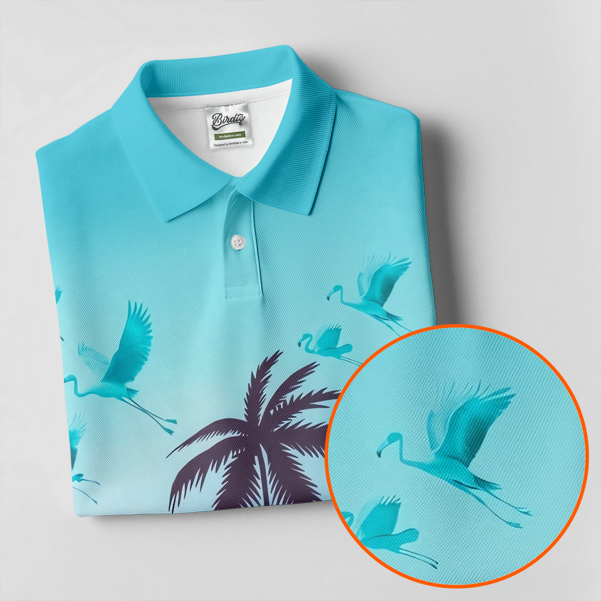 Tropical Flamingo Sunset Hawaiian Golf Shirt, Women's Golf Apparel, Golf Shirts For Women