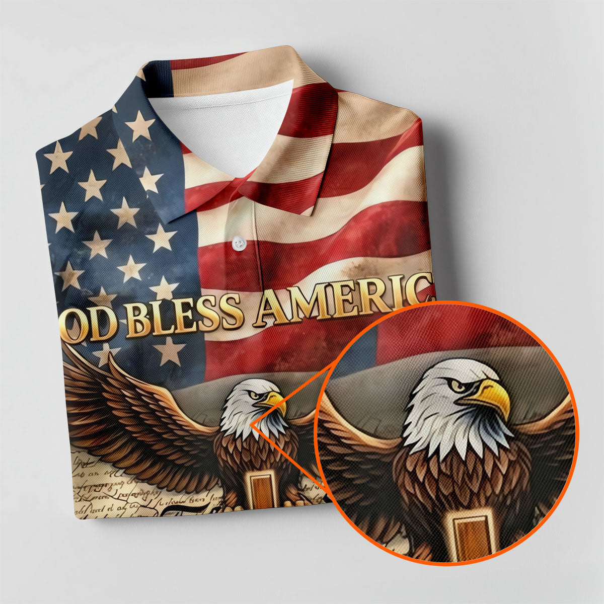 God Bless America 250 Years Of Freedom Retro Golf Shirt, Patriotic 4th Of July Golf Shirts For Men