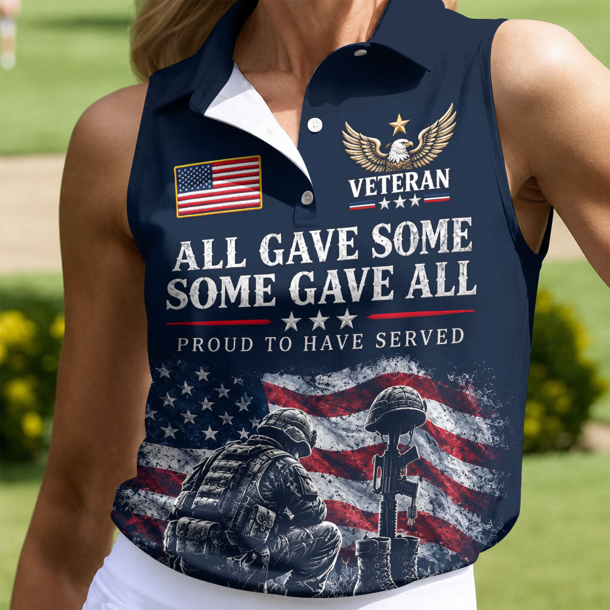 All Gave Some Some Gave All Polo Shirt, Veterans Day Golf Shirt, Golf Tops For Women