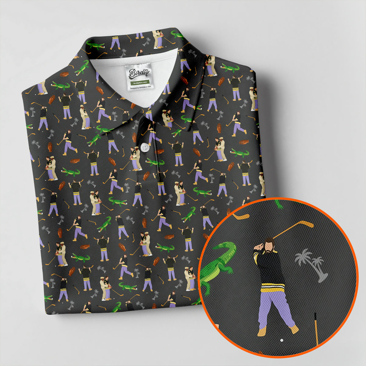Funny Golf Lesson Alligator Pattern Polo Shirt, Women’s Golf Polo, Golf Shirts For Women