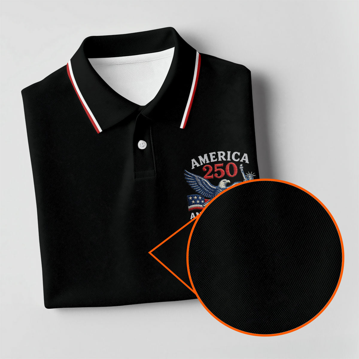 Faith Cross Bald Eagle America 250 Anniversary Black Patriotic Golf Shirt, Golf Shirts For Men