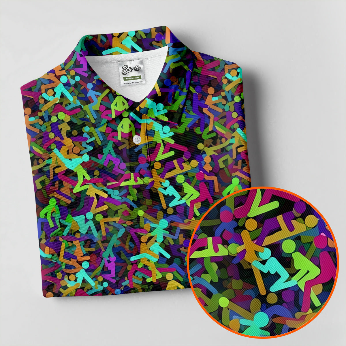 Colorful Abstract Golf Pattern Polo Shirt, Ladies Golf Shirt, Women's Golf Tops