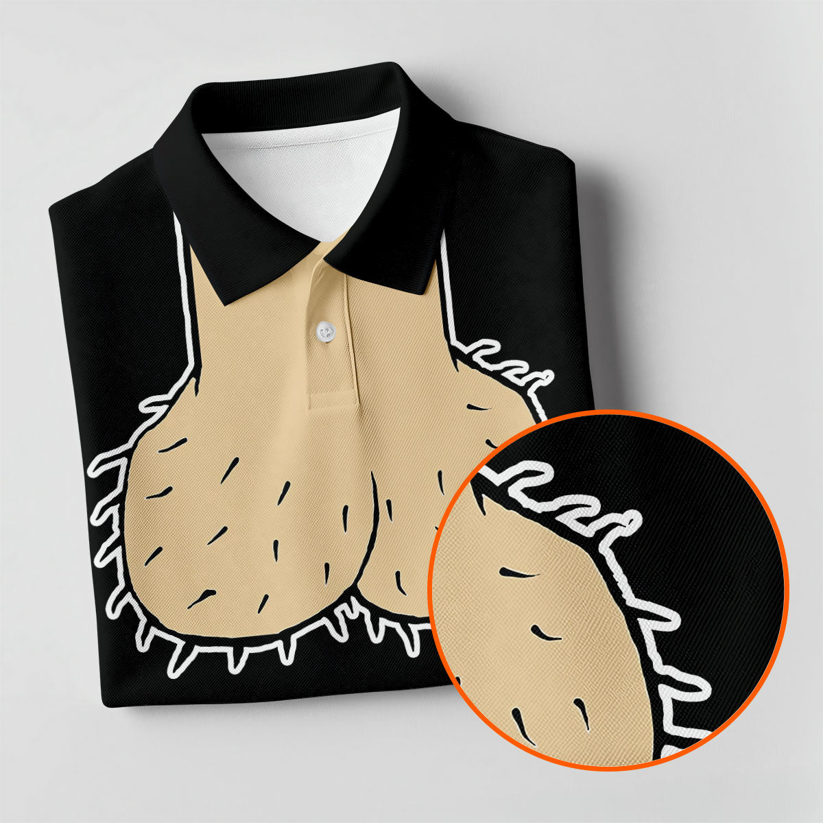 Black Funny Dickhead Faux Chest Golf Shirt, Women's Golf Tops, Ladies Golf Shirts