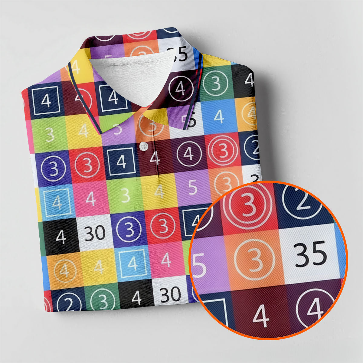 Colorful Golf Scorecard Pattern Polo Shirt, Ladies Golf Shirts, Women’s Golf Apparel