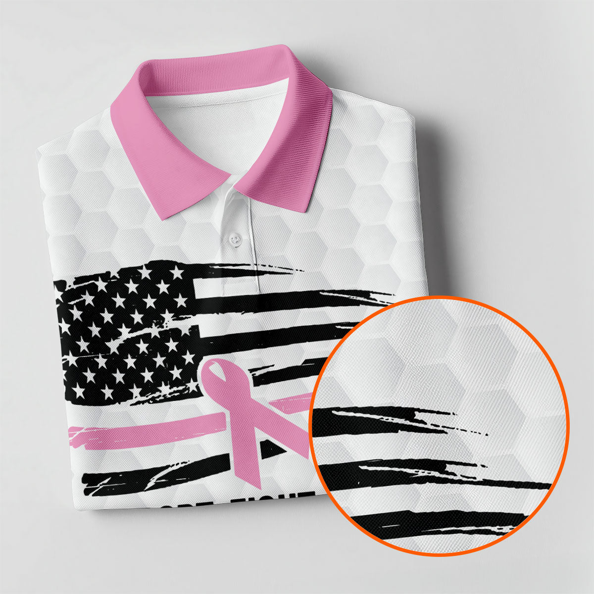 Custom Support Fight Survive Breast Cancer Polo Shirt, Ladies Golf Tops, Women’s Golf Polo