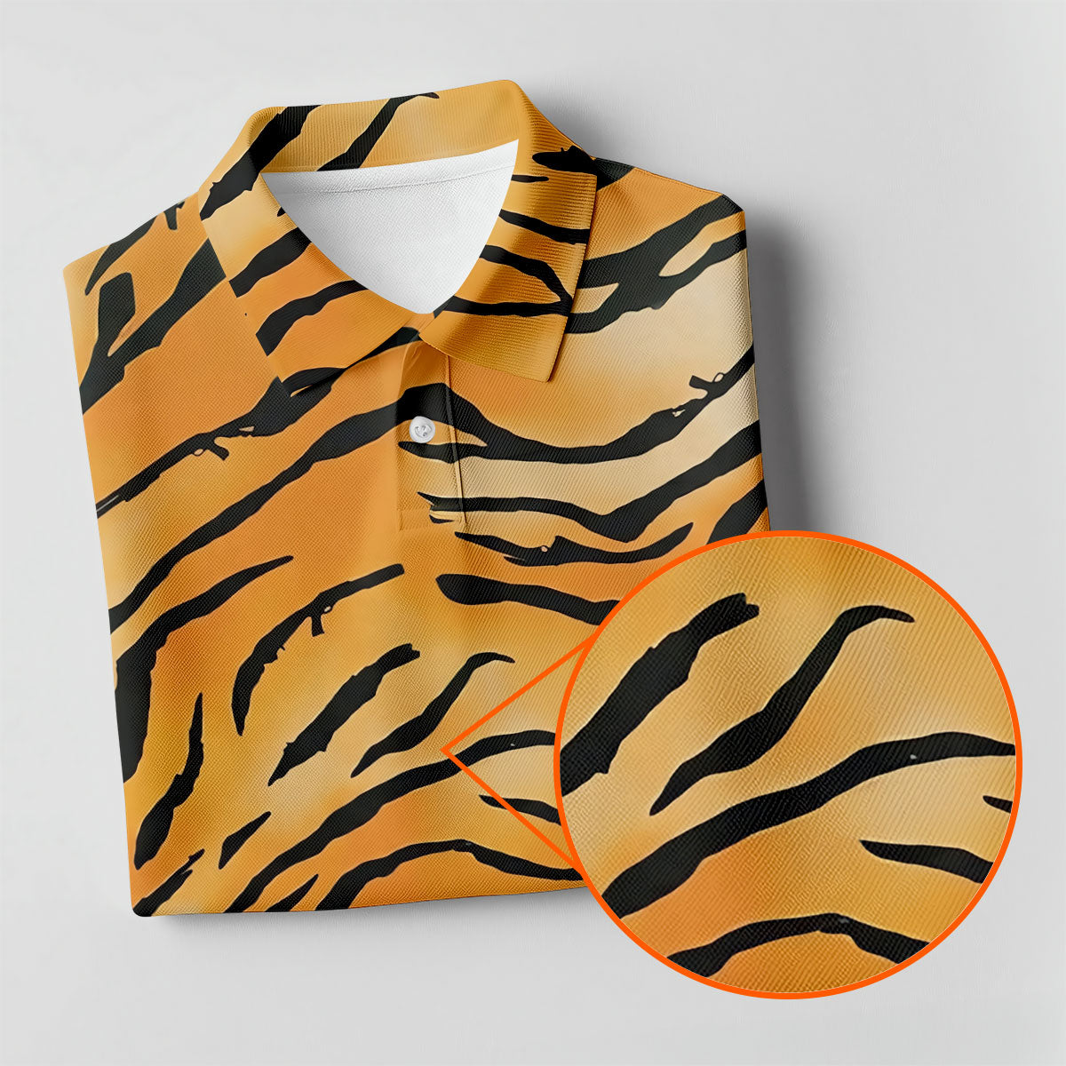 Tiger Stripe Pattern Hawaiian Golf Shirt, Fun Women's Golf Shirts, Ladies Golf Shirts