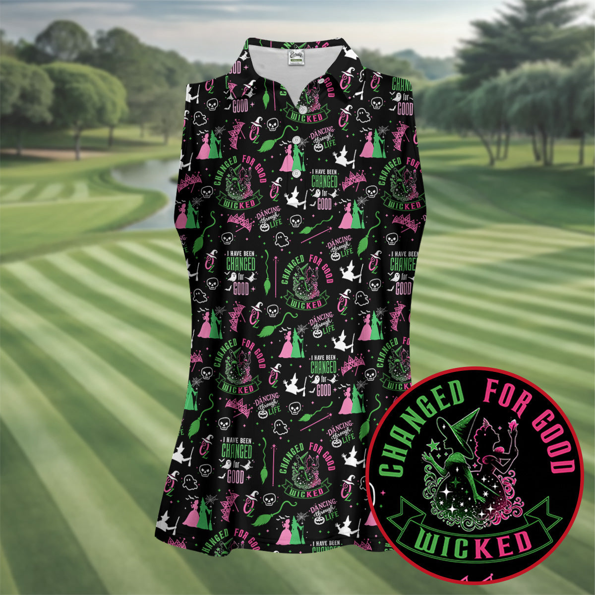 Changed For Good Wicked Witch Halloween Golf Shirt, Horror Character, Golf Shirts For Women