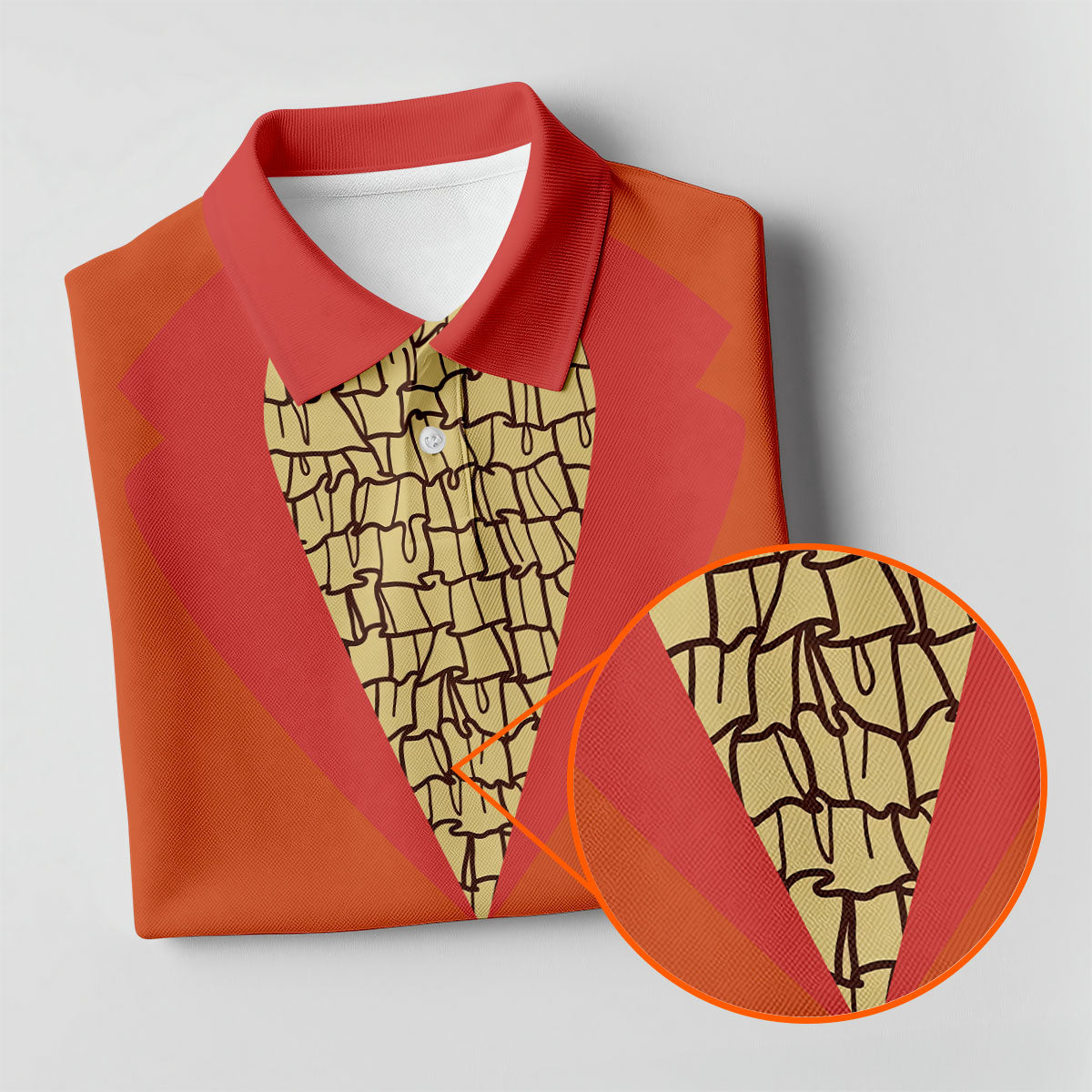 Orange Tuxedo Fun Women's Golf Shirts, Retro Golf Shirt, Ladies Golf Tops