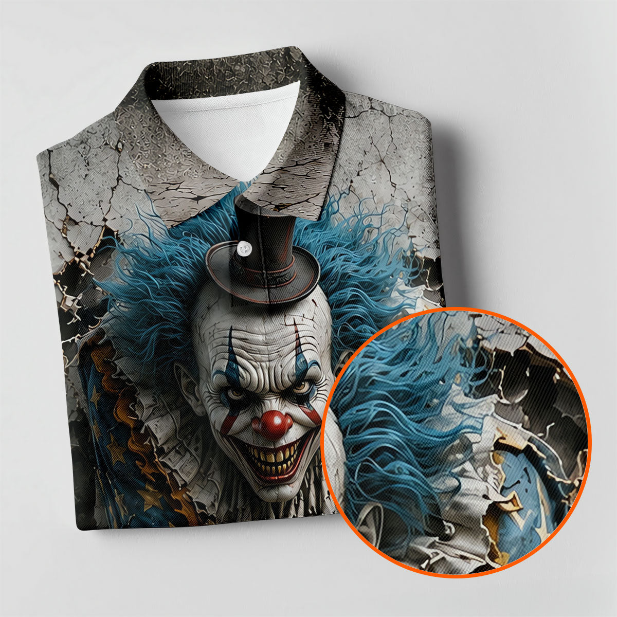 Cracked Wall Horror Character Halloween Shirt, Printed Golf Shirt, Golf Polo For Women