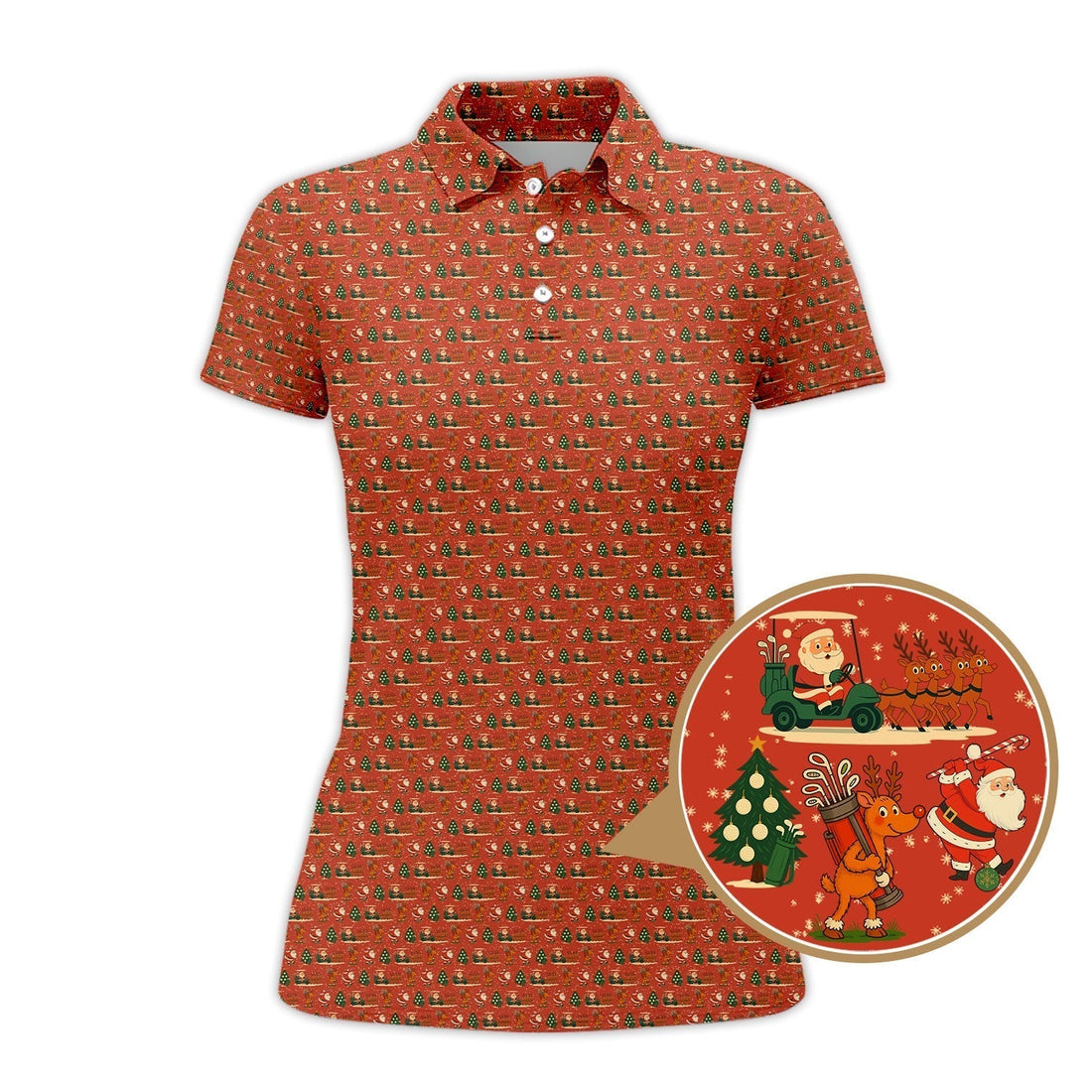 Christmas Golf Shirt, Funny Pattern Golf Shirt, Xmas Golf Shirt For Men