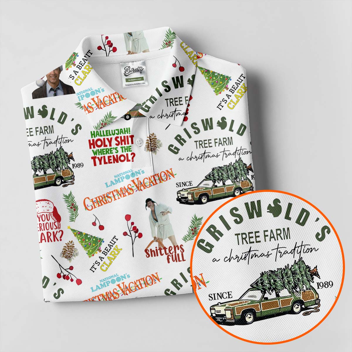 Tree Farm Christmas Golf Shirt, White Polo Women, Fun Women's Golf Shirts, Ladies Golf Polos