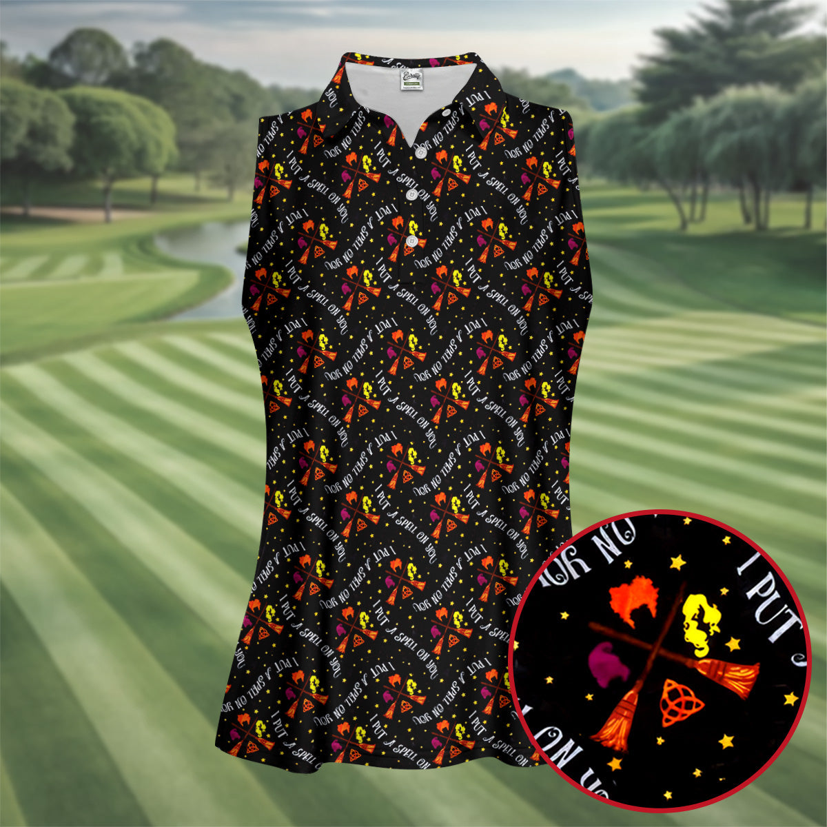 I Put A Spell On You Horror Character Polo Shirt, Halloween Shirt, Women's Golf Apparel