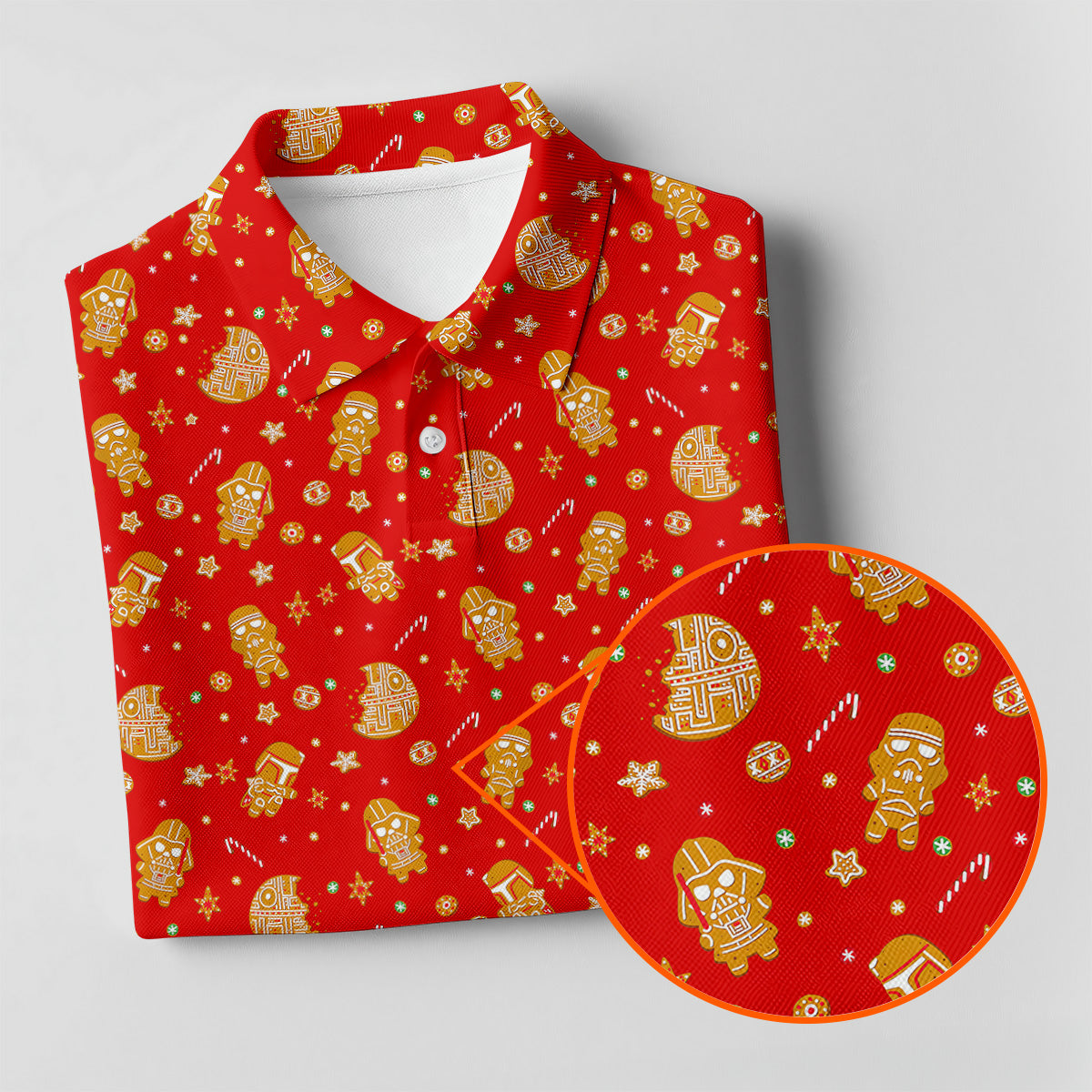 Gingerbread Character Christmas Golf Shirt, Red Golf Shirt, Polo Shirts For Men, Golf Gift For Men