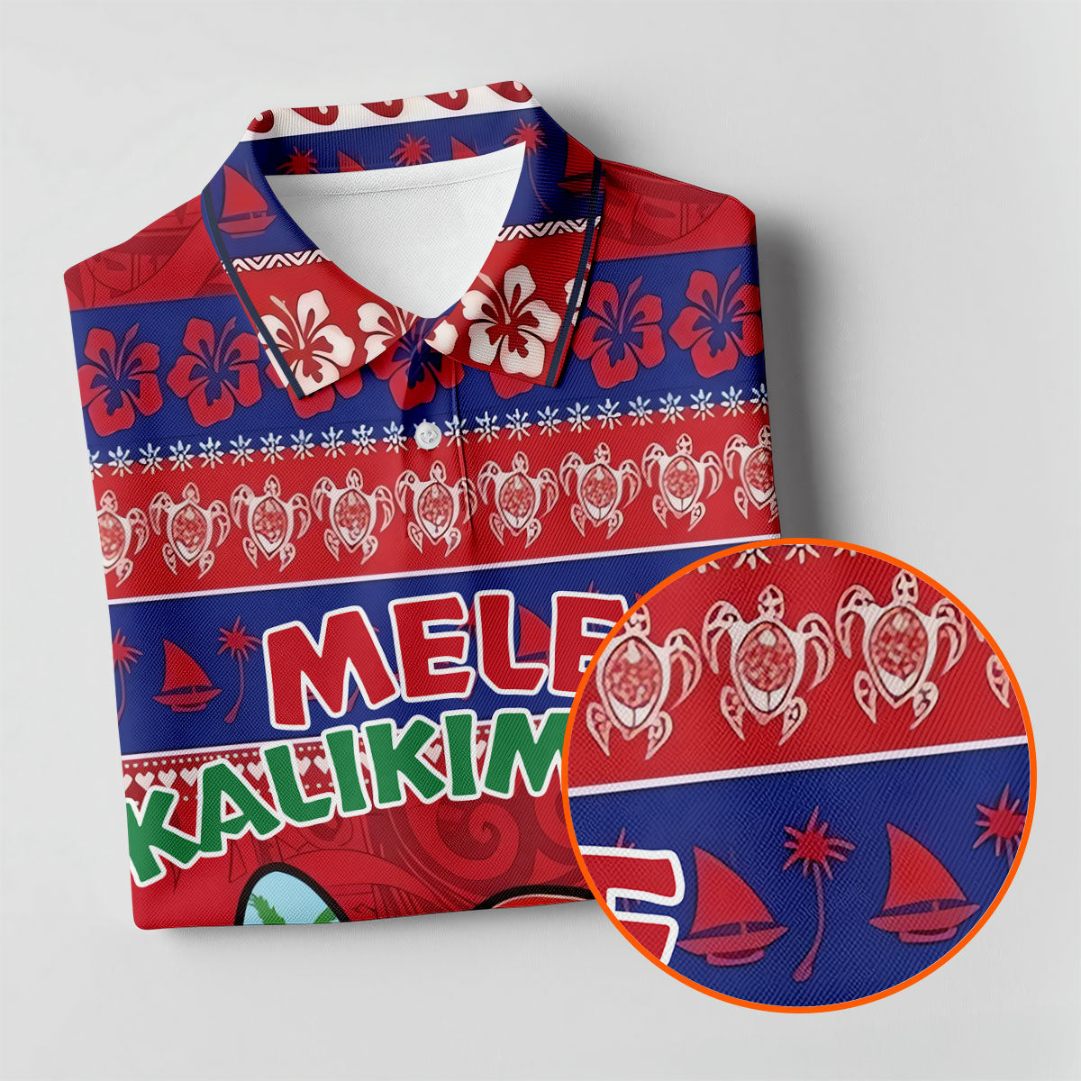 Guam Santa Mele Kalikimaka Christmas Golf Shirt, Women's Golf Tops, Hawaiian Golf Shirt, Golf Shirts For Women