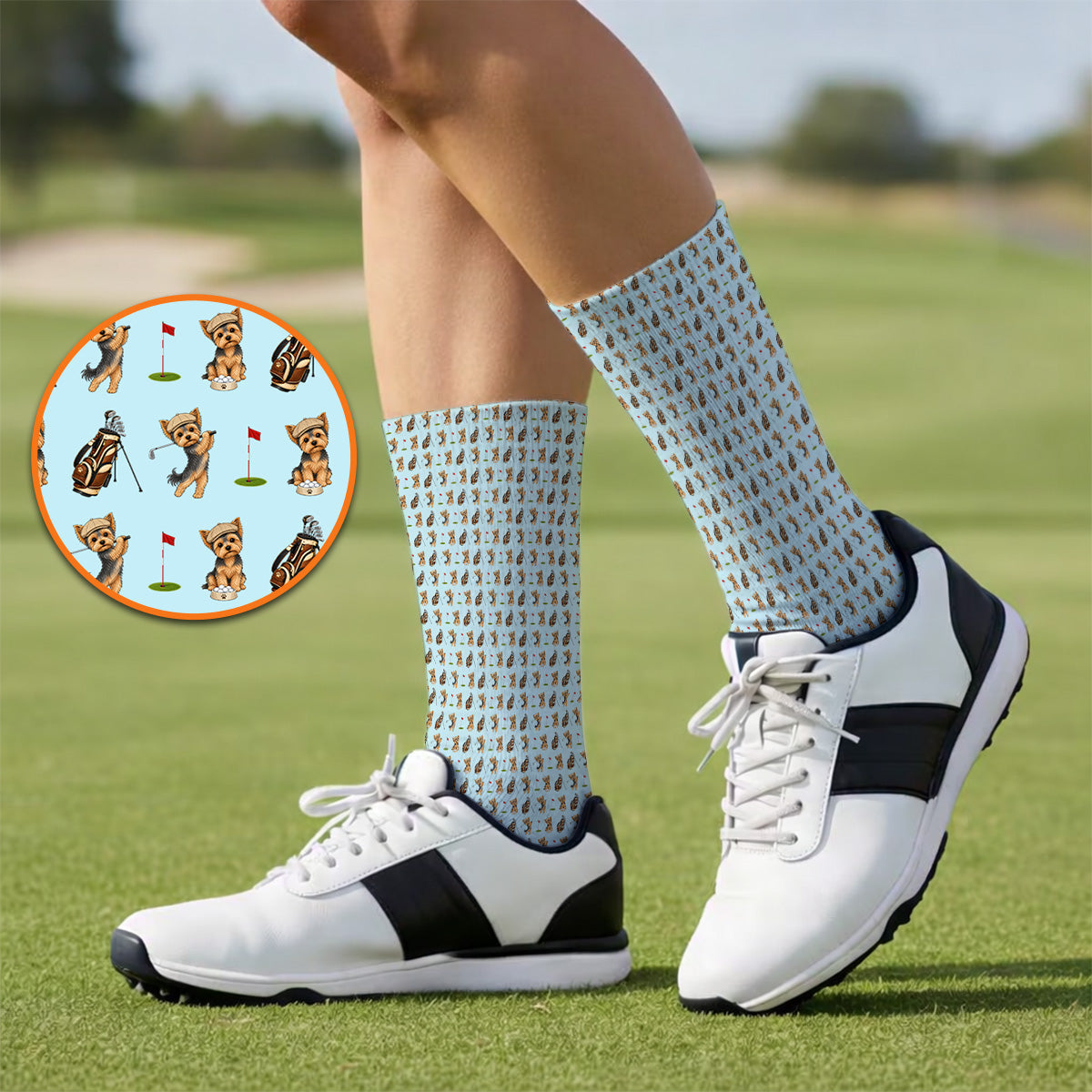 Yorkshire Terrier Golf Sock, Cute Yorkie Pattern Golf Socks, Gift for Golf Lovers