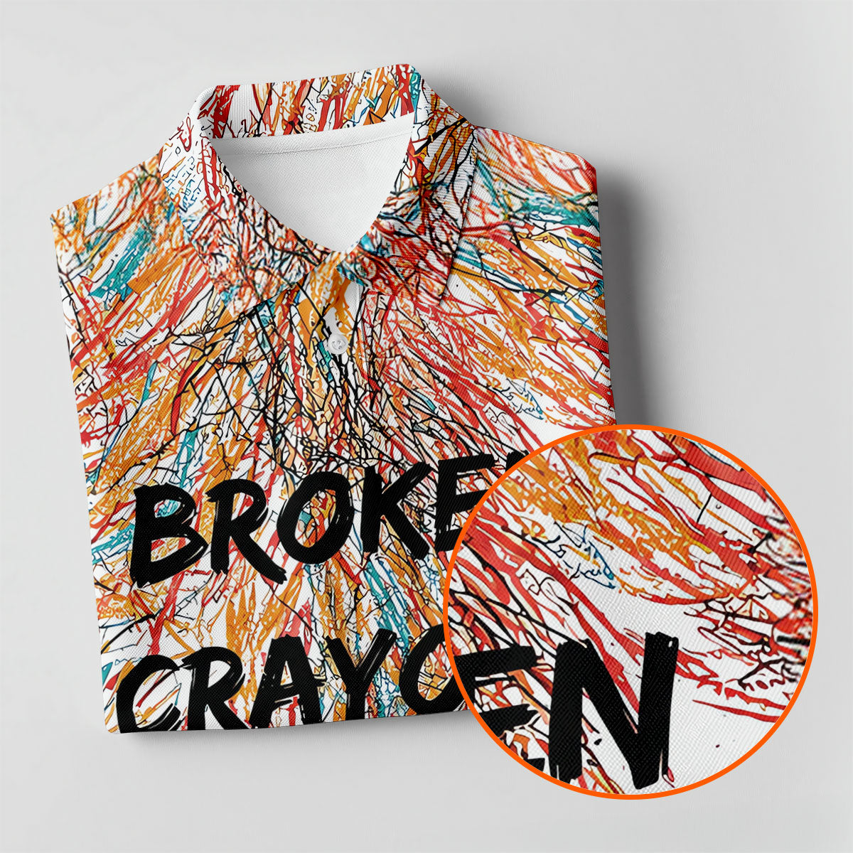 Broken Crayons Still Color Abstract Golf Polo Shirt, Ladies Golf Shirt, Womens Golf Tops