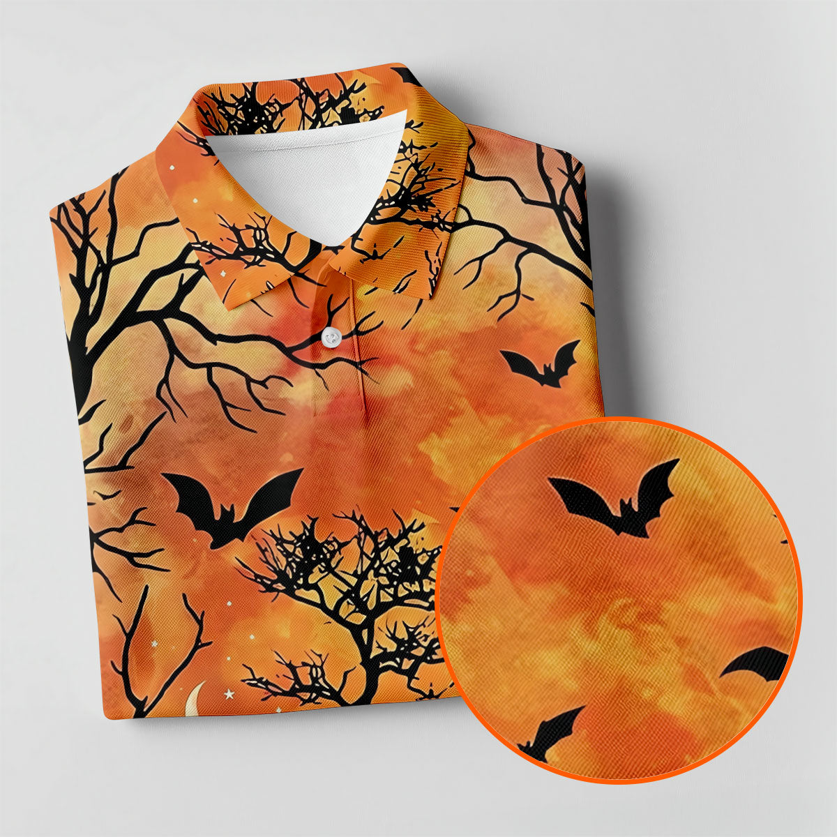 Spooky Black Cat Halloween Golf Polo Shirt, Women's Golf Polo, Ladies Golf Shirts