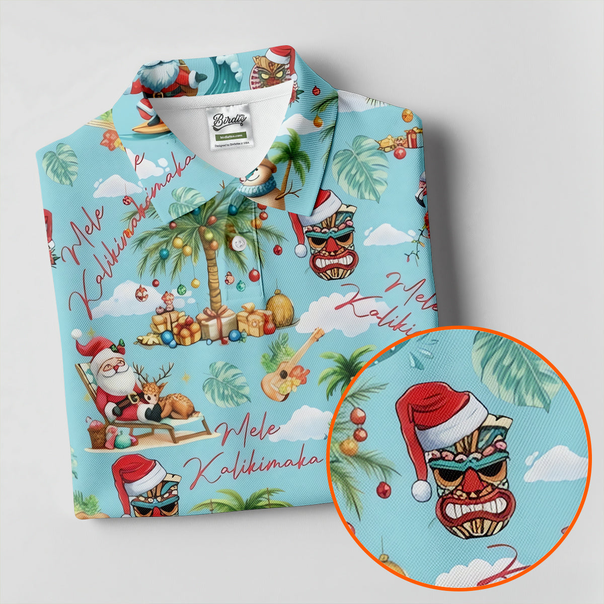 Women's Mele Kalikimaka Surfing Santa Golf Shirt, Christmas Golf Shirt, Women’s Golf Apparel