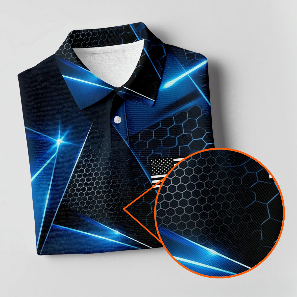 Black And Blue Gradient Patriotic Golf Shirt, 250 Years 4th Of July Golf Shirts For Men