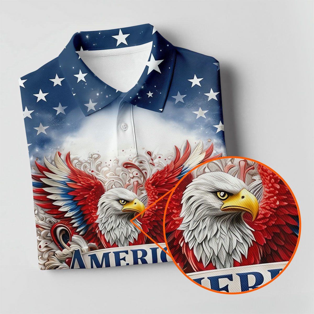 Bald Eagle Red White Blue Patriotic Stars 4th Of July Golf Shirt, 250 Years Golf Shirts For Men