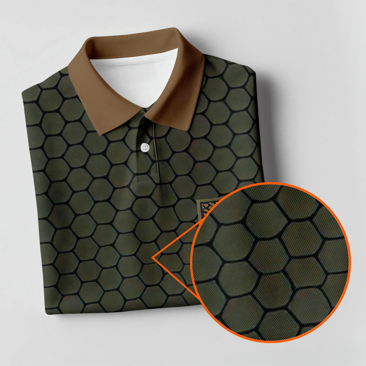 Faith Cross America 250 Anniversary Hexagonal Pattern Patriotic Golf Shirt, Golf Shirts For Men