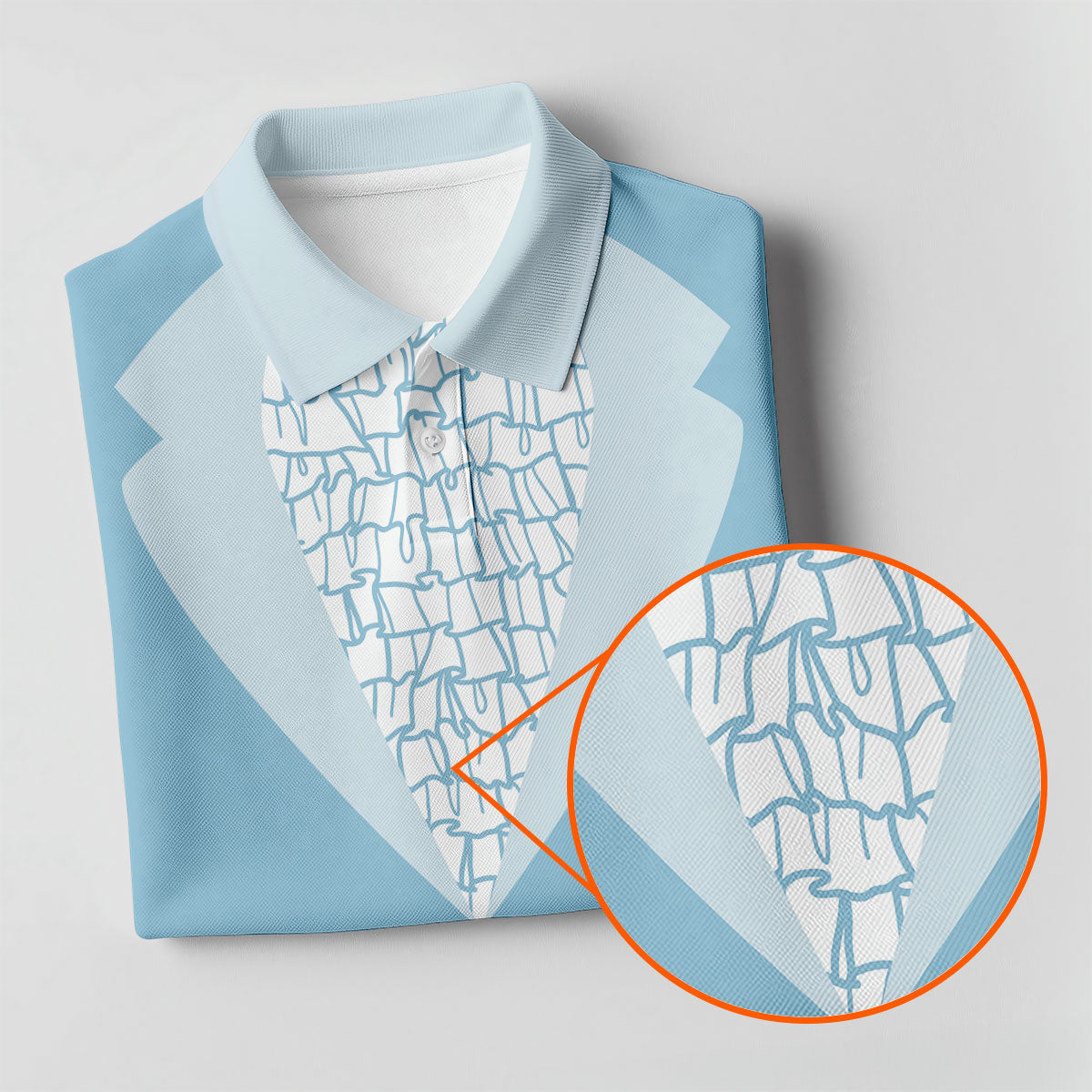 Light Blue Tuxedo Fun Women's Golf Shirts, Retro Golf Shirt, Ladies Golf Tops