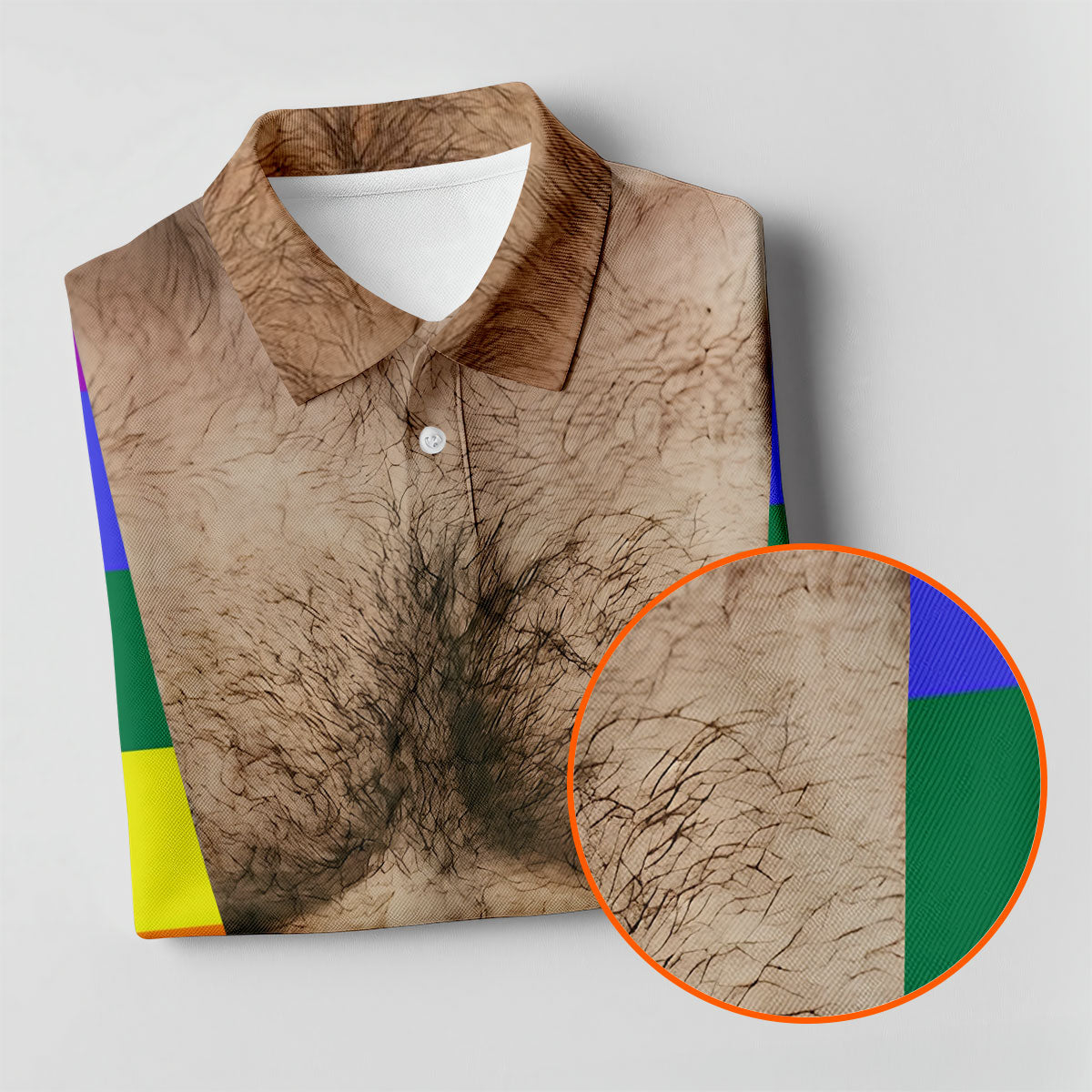 Funny Hairy Chest Rainbow Suspenders Golf Polo, Golf Shirts For Women, Women's Golf Apparel