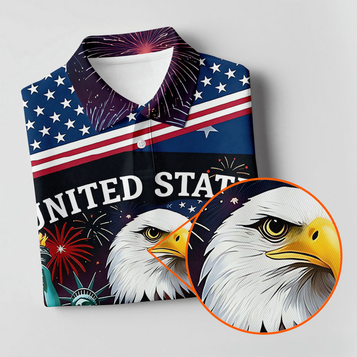 250 Years American Symbols US Flag Golf Shirt, Patriotic 4th Of July Golf Shirt For Women