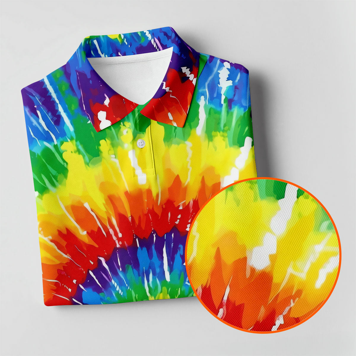 LGBT Rainbow Tie-Dye Ladies Golf Tops, Pride Month Celebrate Golf Shirt For Women