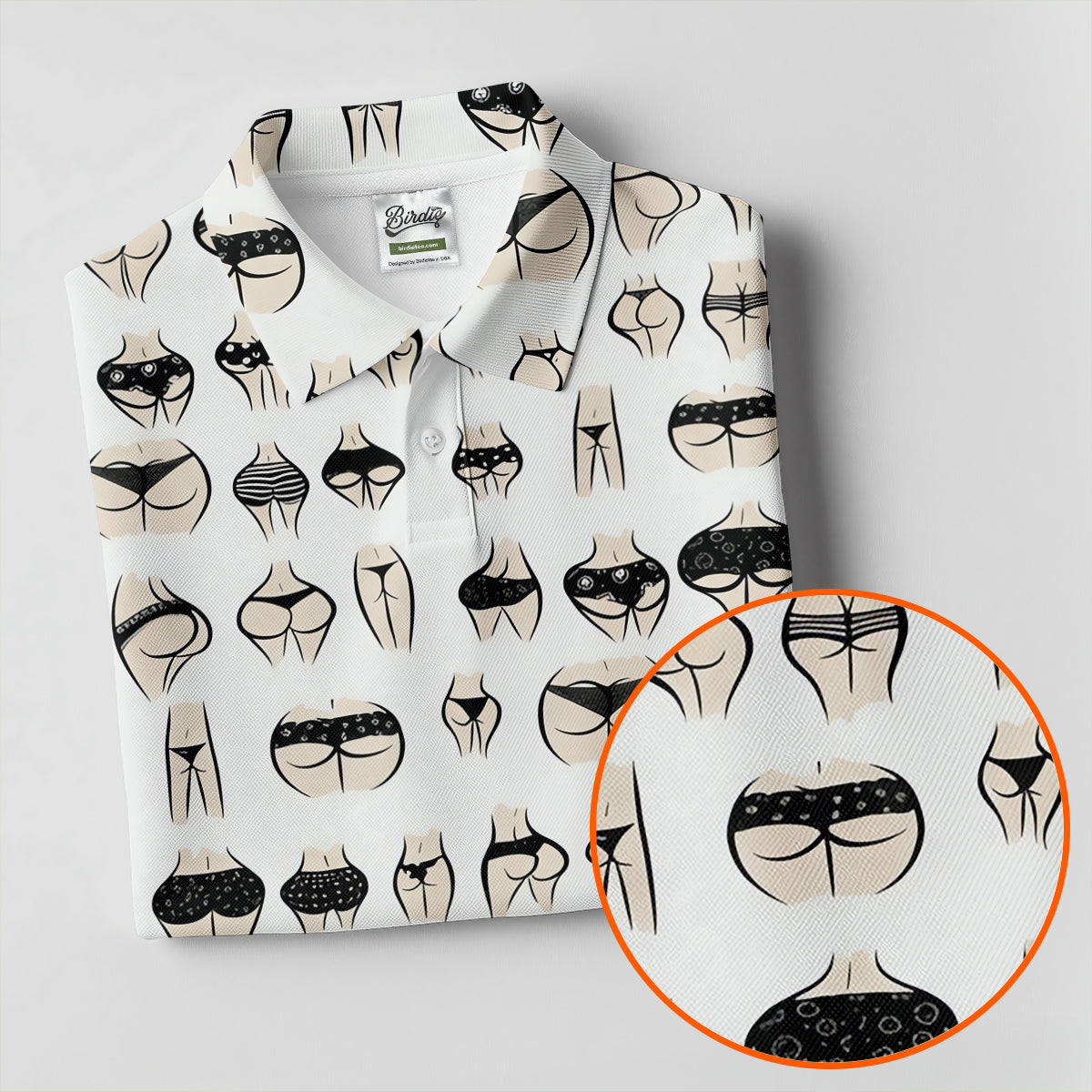Funny Lingerie Butt Pattern Golf Polo Shirt, Ladies Golf Shirts, Performance Golf Shirt