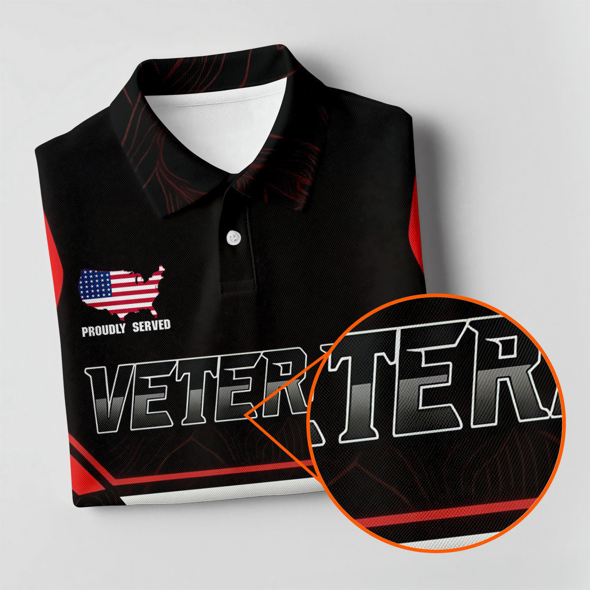 Personalized Veteran America 250 Polo Shirt Red Accent, Performance Golf Shirt, Golf Tops For Women