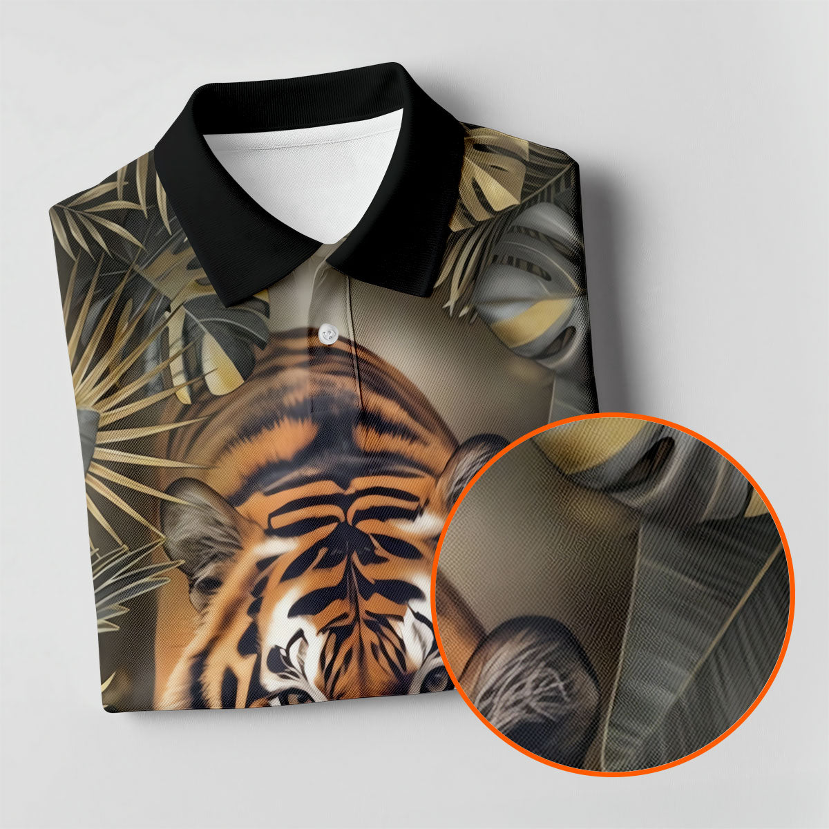 Majestic Tiger Tropical Golf Polo Shirt, Women's Golf Tops, Ladies Golf Shirt