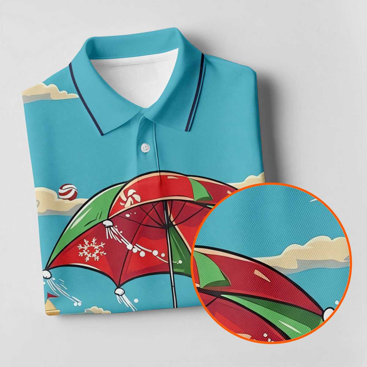 Christmas In July Santa Beach Christmas Golf Shirt, Women's Golf Tops, Hawaiian Golf Shirt, Printed Golf Shirt