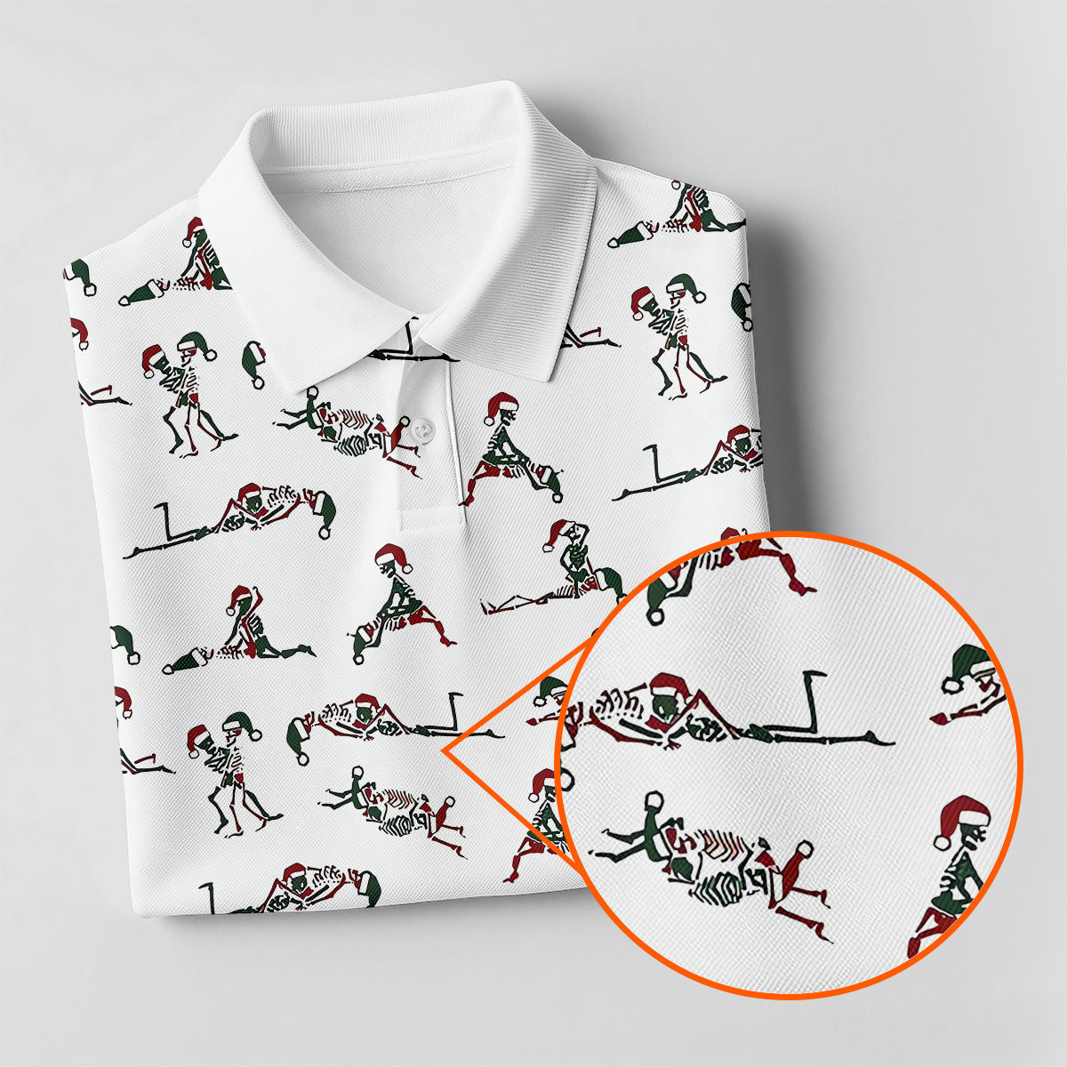 Funny Skeleton Christmas Golf Shirt, Fun Golf Shirts For Men, Polo Shirts For Men, Golf Gift For Men