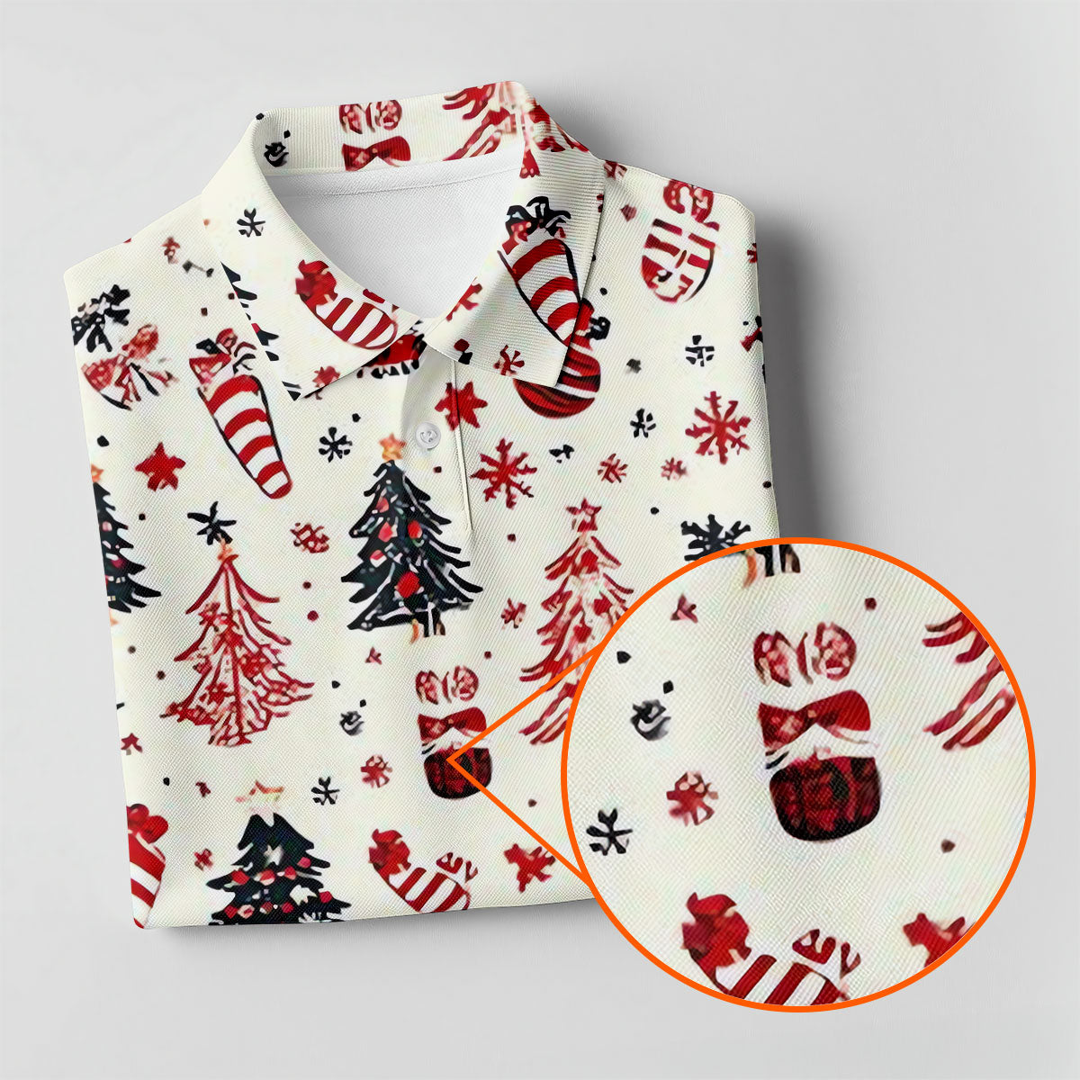 Candy Canes Christmas Tree Golf Tops For Men, Christmas Golf Shirt, Golf Shirts For Men, Polo For Men