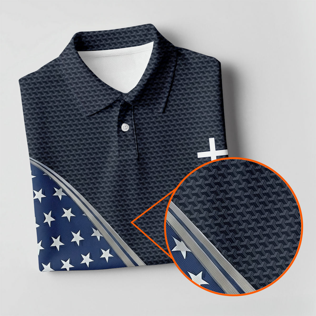 Christian American Flag Cross Golf Polo Shirt, Women's Golf Polo, Golf Tops For Women