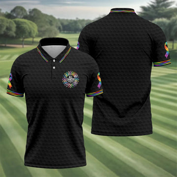 All Cancer Matters Multicolor Ribbon Golf Polo Shirt, Mens Golf Shirts, Polo Shirts For Men