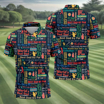 Best Dad By Par World's Best Dad Father's Day Golf Shirt, Golf Gift For Dad, Polo Shirts For Men