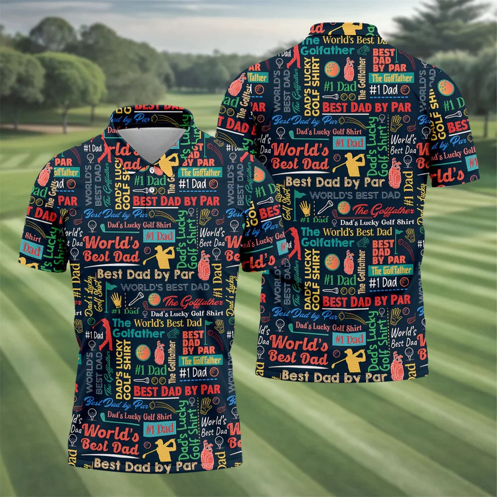 Best Dad By Par World's Best Dad Father's Day Golf Shirt, Golf Gift For Dad, Polo Shirts For Men