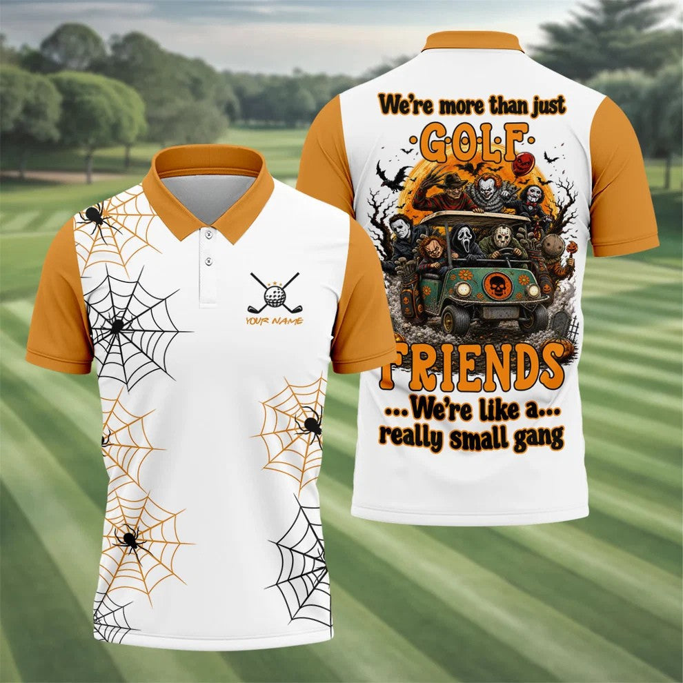 Custom Halloween Golf Friends Hawaiian Golf Shirt, Mens Golf Polo, Golf Shirts For Men